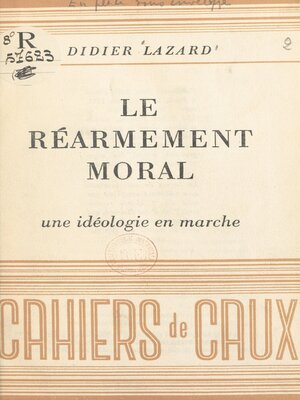 cover image of Le réarmement moral